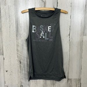#S1 girls gray basketball tank top size YSM UNDER ARMOUR